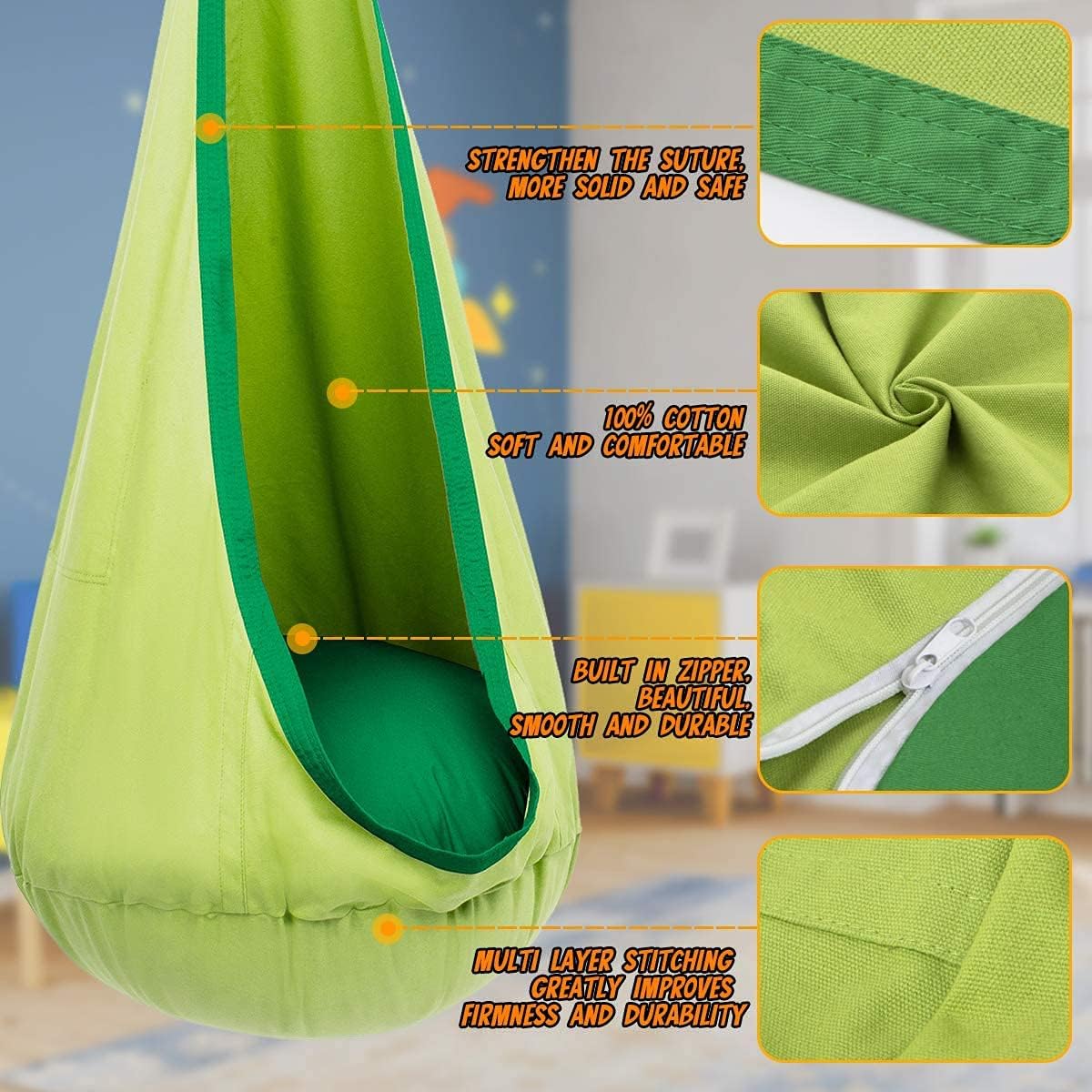 Toystar CloudNest Swing | Create a cozy play area - Hanging chair with cushion - Bestseller - Creëer een knusse speelplek ...