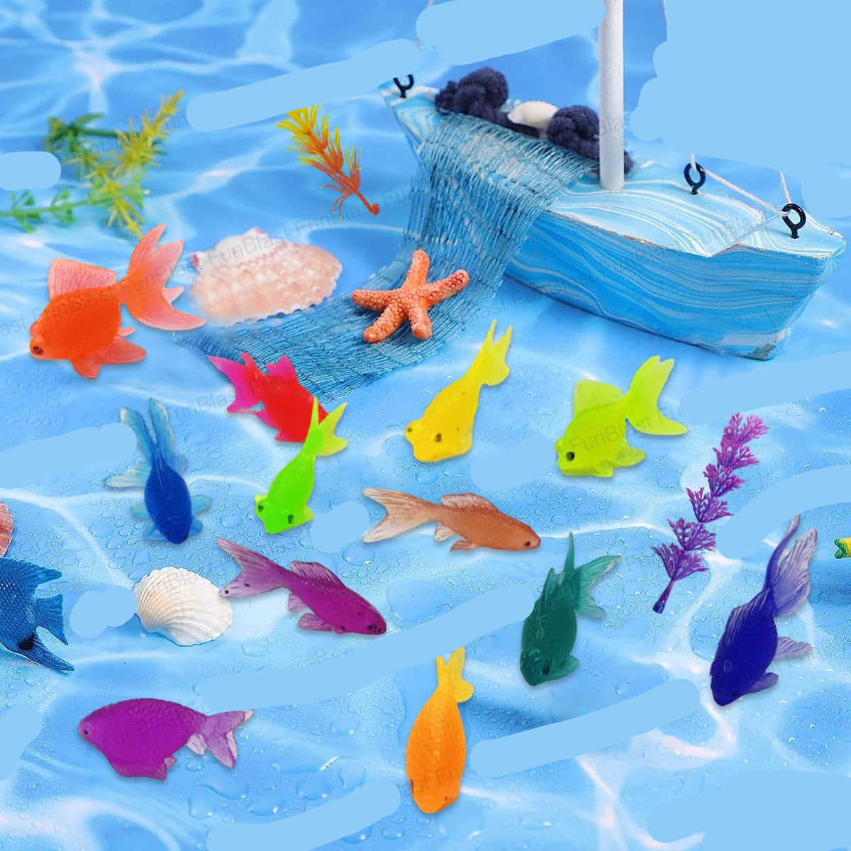 Toystar AquaPals | Splashing fun - Cute rubber fish for bath and water fun - Speels leren - Educatieve muzikale autosleute...