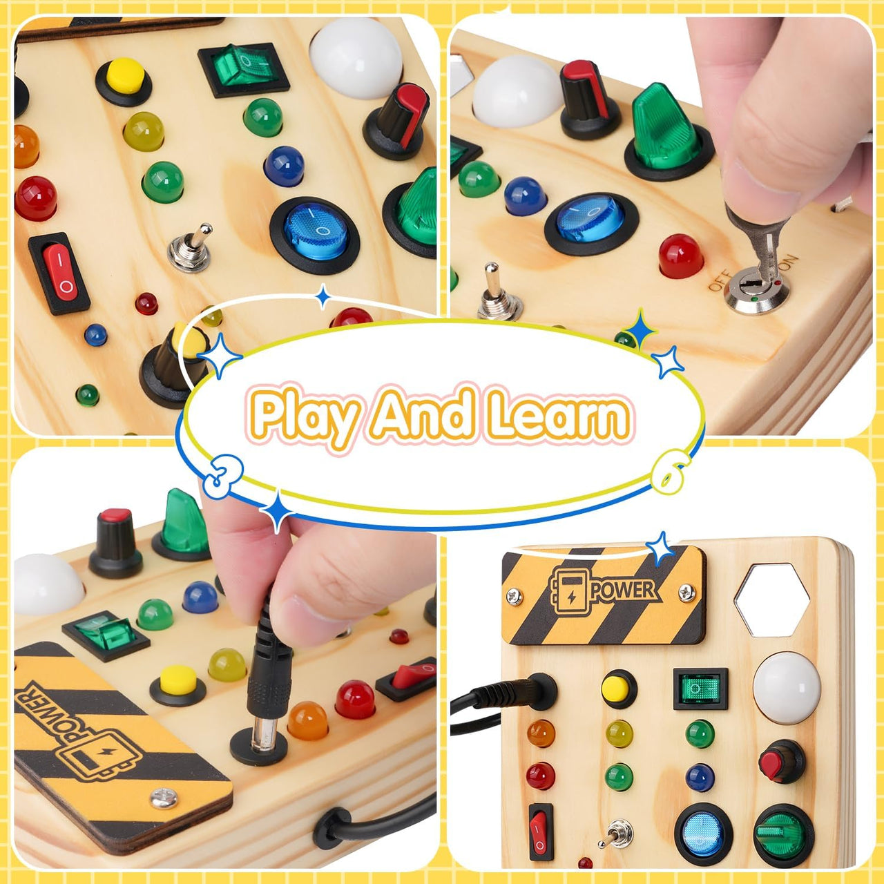 Toystar Ecotoys BusyBee Montessori Board | Discover through play - Educational toys for babies - *Ontdek spelenderwijs - E...