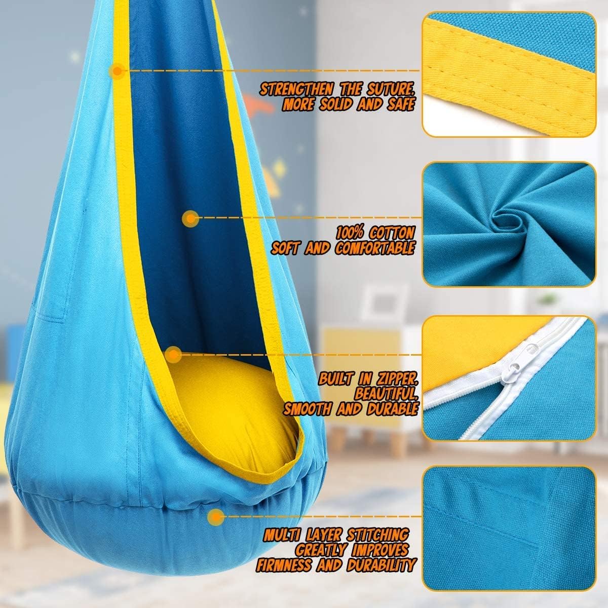Toystar CloudNest Swing | Create a cozy play area - Hanging chair with cushion - Bestseller - Creëer een knusse speelplek ...