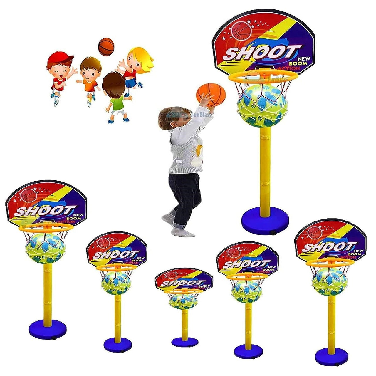 Toystar HoopStars | Enjoy endless fun - Adjustable basketball set for children with ball, ring and net - Bestseller - Scoo...