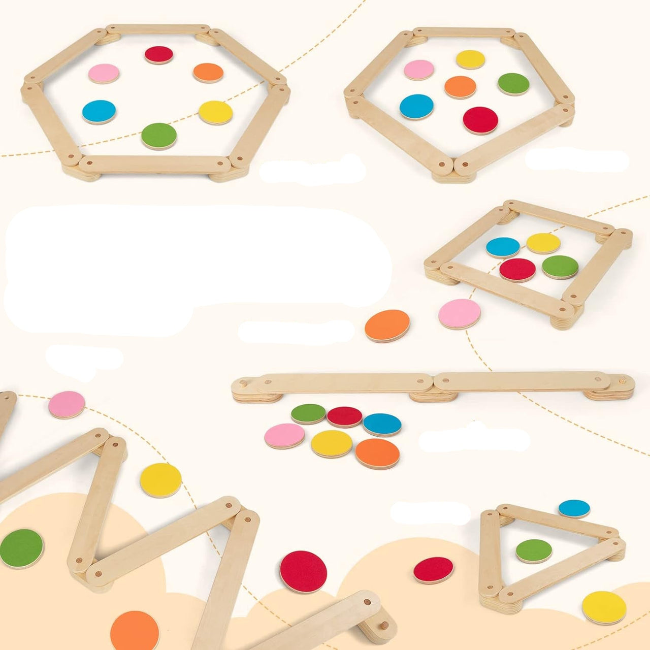 Ecotoys Step & Balance | Avontuurlijk speelplezier - Montessori evenwichtsbalken en stapstenen voor binnen en buiten!