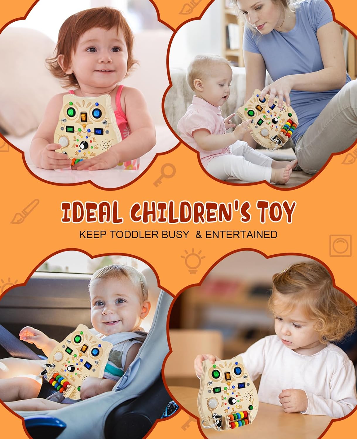 Toystar Owl Bright Board | Learn through play - Educational Wooden Game Board - Leer spelenderwijs - Educatief Houten Spee...