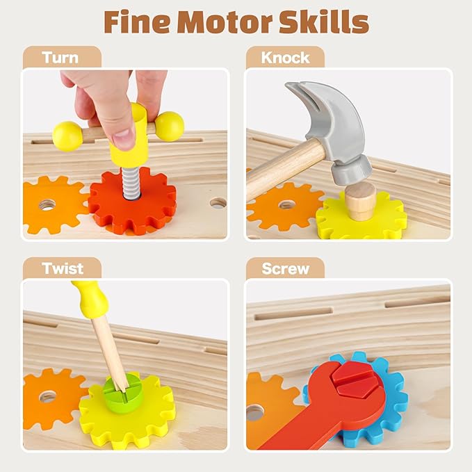 Toystar Ecotoys FixiBoard | Stimulates Creativity and Skills - Educational Wooden Game Board - Stimuleert Creativiteit en ...