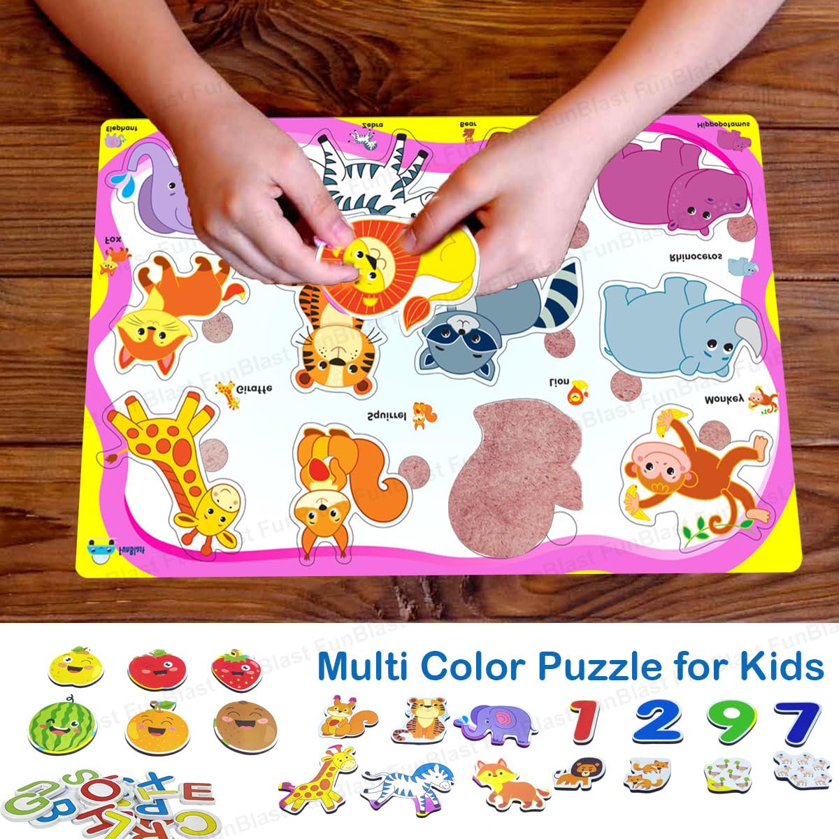 Toystar EduPlay | Learning with fun - Wooden puzzle set for toddlers and preschoolers - Leren met plezier - Houten puzzels...