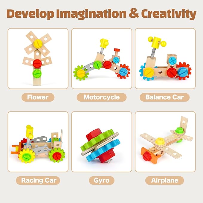 Toystar Ecotoys FixiBoard | Stimulates Creativity and Skills - Educational Wooden Game Board - Stimuleert Creativiteit en ...