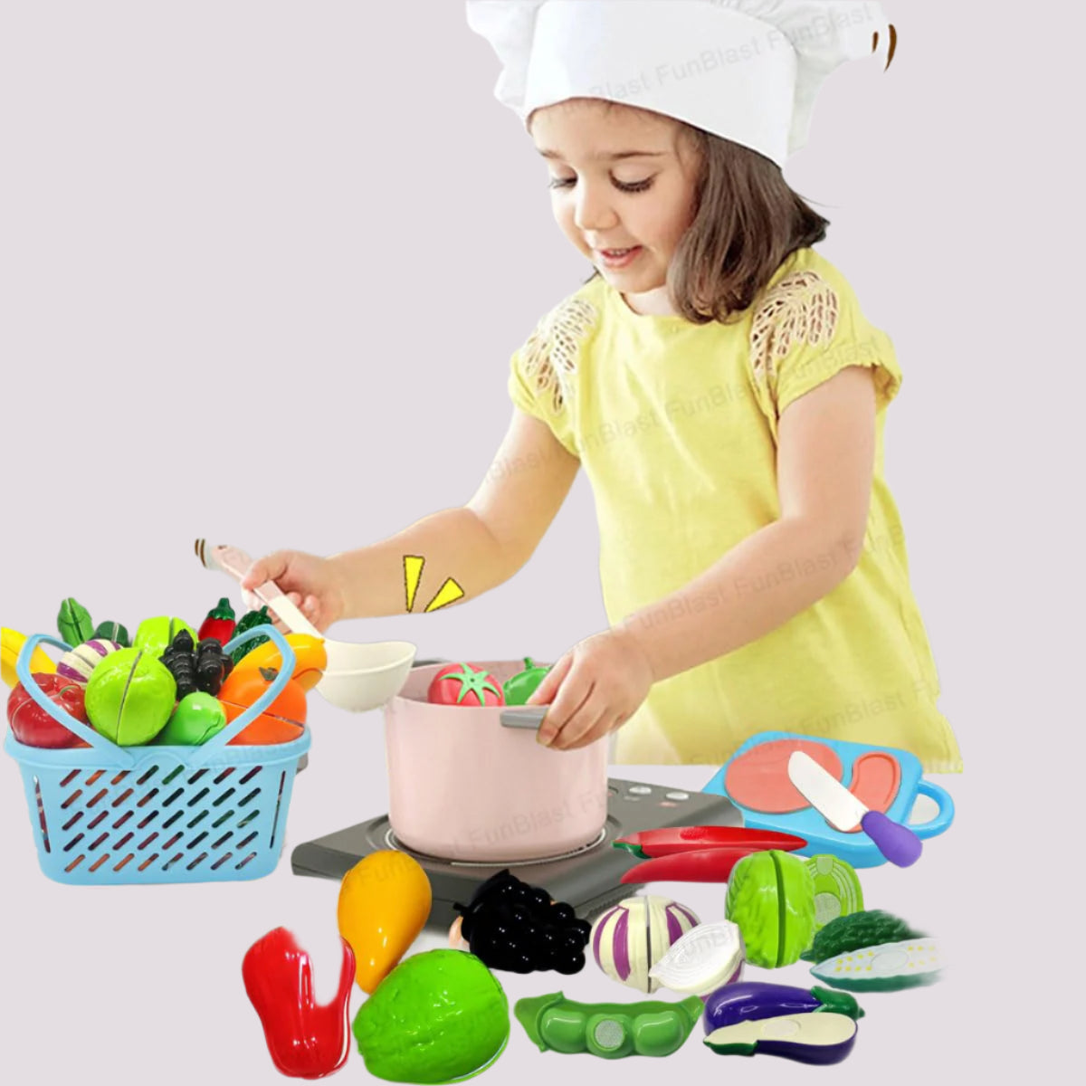 Toystar MiniChef | Imaginative Cooking - Kitchen playset with sliceable vegetables, cooking utensils and accessories - Fan...