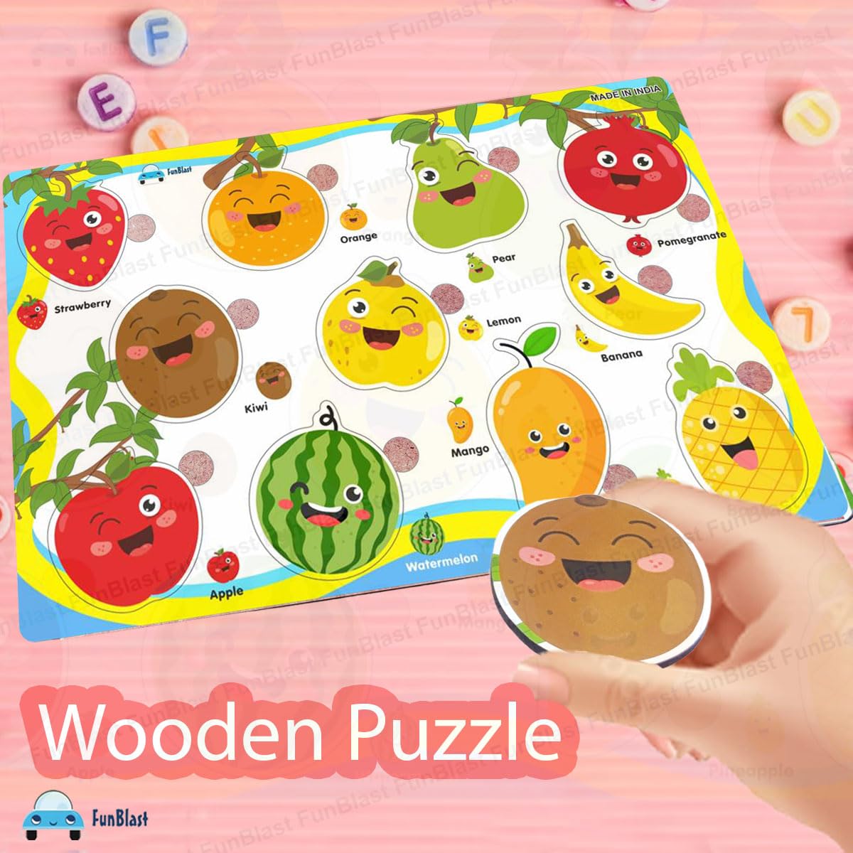 Toystar EduPlay | Learning with fun - Wooden puzzle set for toddlers and preschoolers - Leren met plezier - Houten puzzels...