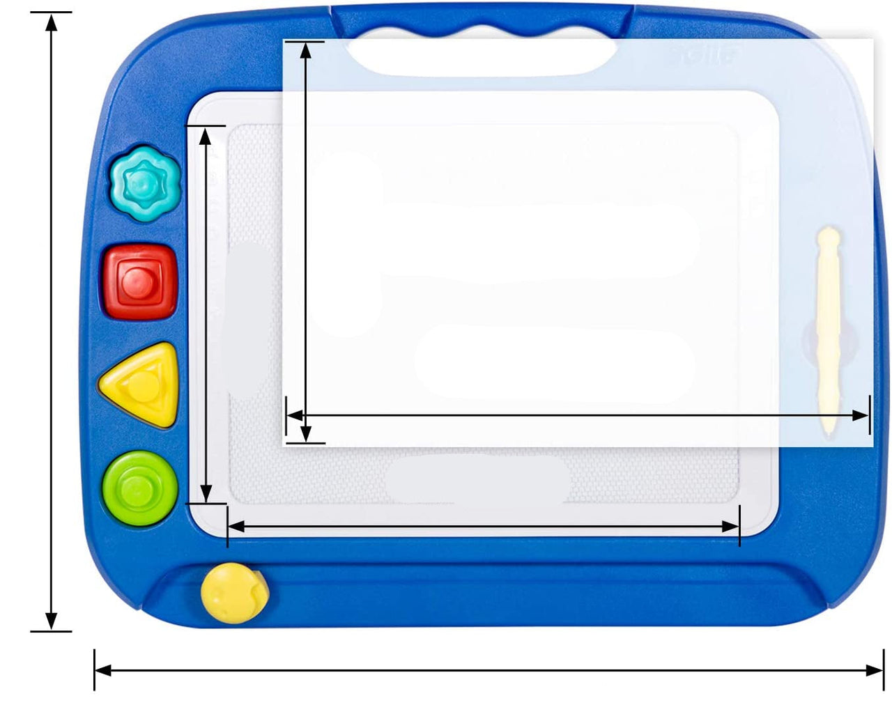 Magnetix MagniSketch | Eindeloos creatieve fun - Grote magnetische tekenbord met 4 kleuren & stempels