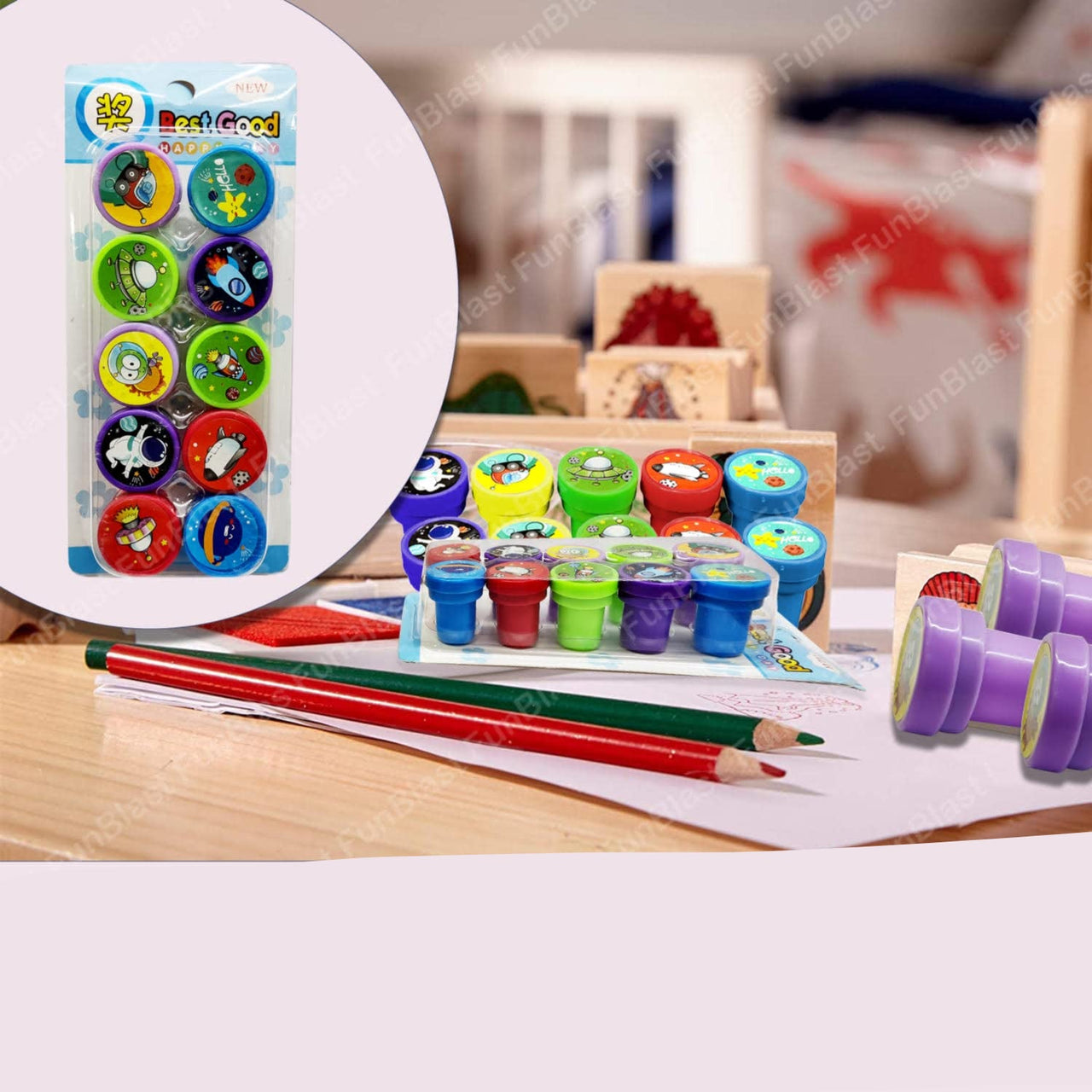 Toystar StampiFun | Creative Stamping - Self-inking cartoon stamps for kids, craft fun & party favorite - Creatief stempel...