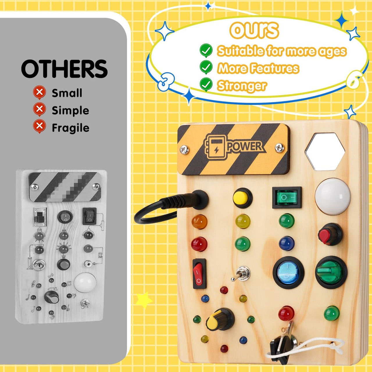 Toystar Ecotoys BusyBee Montessori Board | Discover through play - Educational toys for babies - *Ontdek spelenderwijs - E...