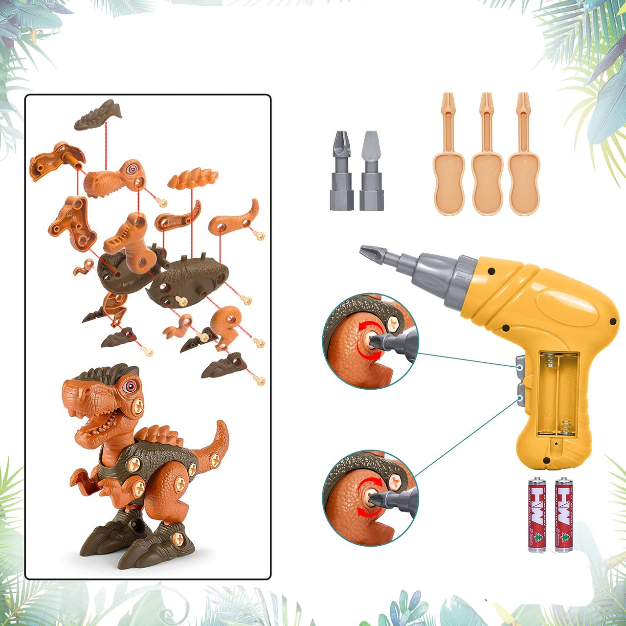 Toystar DinoBuild | Build your own adventure - Educational dinosaur construction set with screws & drill - Bouw je eigen a...