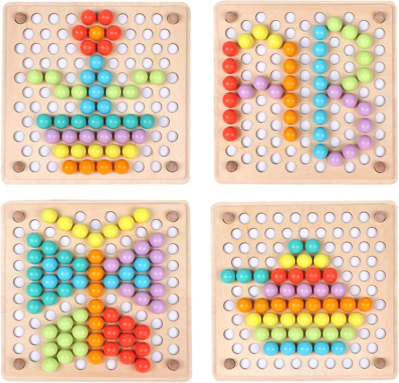 Ecotoys Grip & Play | Fijne motoriek en leerplezier - Houten kralenbord met pincetspel voor educatieve ontwikkeling!