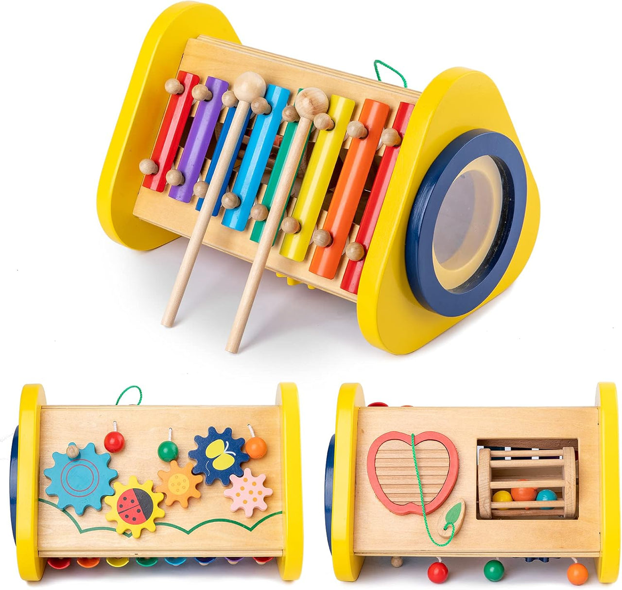 Toystar EcoToys Melody Triangle | Musical discovery for children - Xylophon and Drum in one - Muzikale ontdekking voor kin...