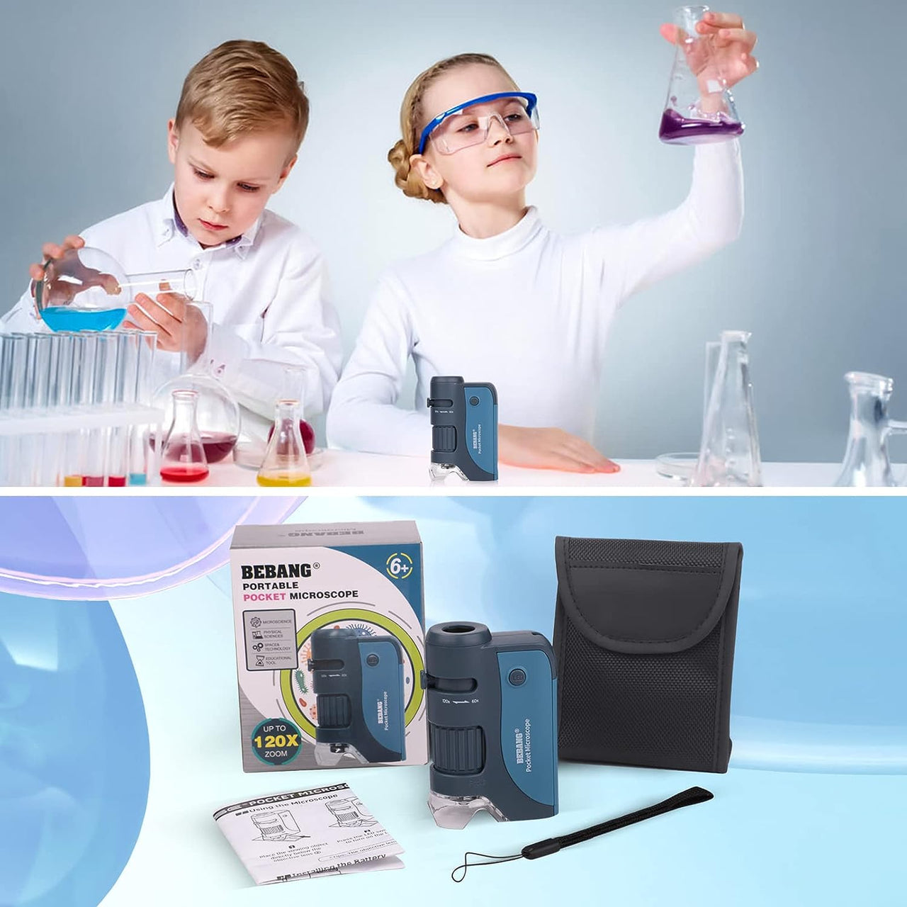 Toystar MicroQuest | Discover the invisible world - Portable microscope with 3 lenses and LED lighting - Ontdek de onzicht...