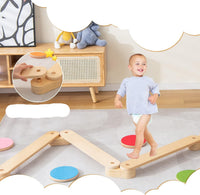 Thumbnail for Ecotoys Step & Balance | Avontuurlijk speelplezier - Montessori evenwichtsbalken en stapstenen voor binnen en buiten!
