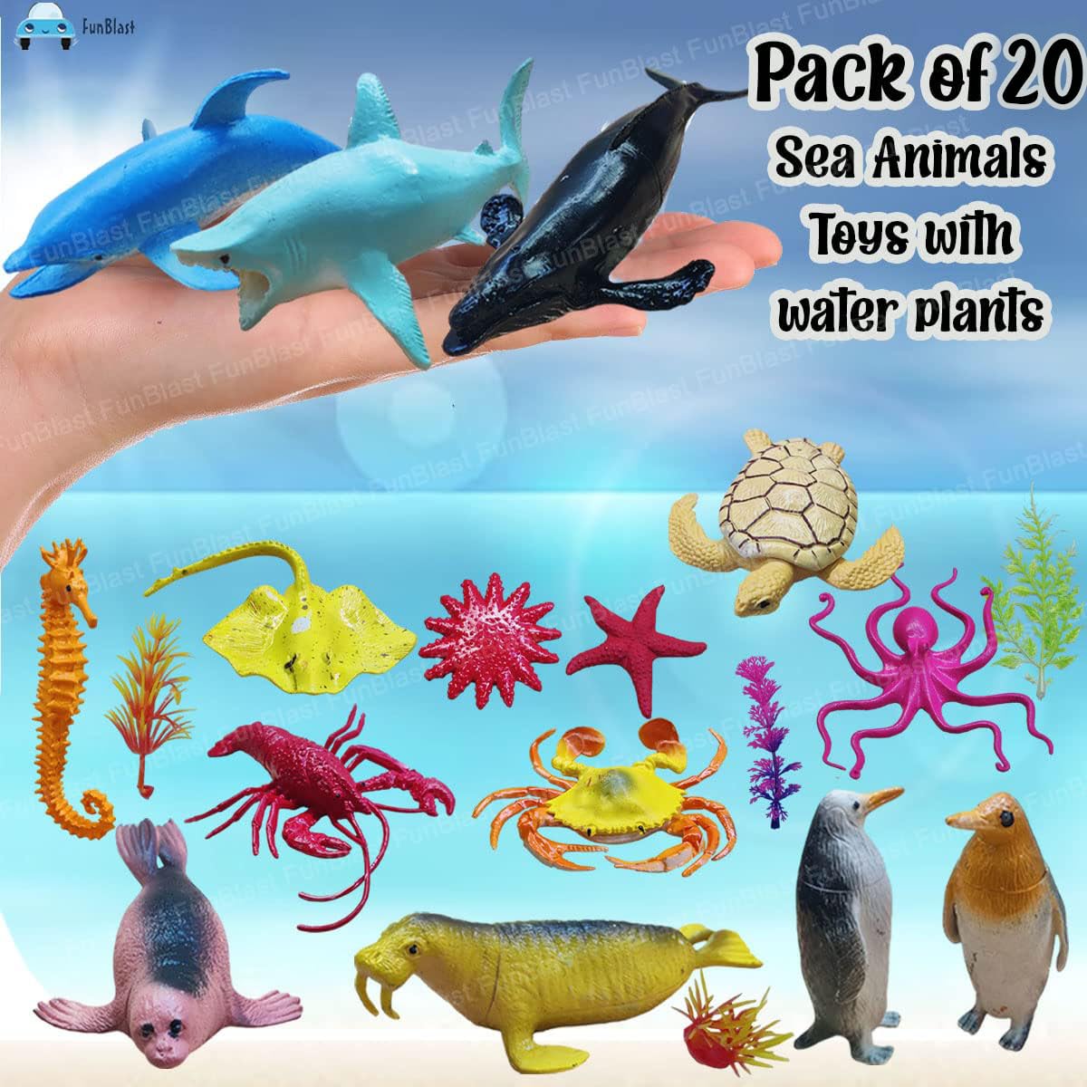 Toystar OceanQuest | Dive into a magical sea - Play set with small sea animals for bath and imaginative play - Duik in een...