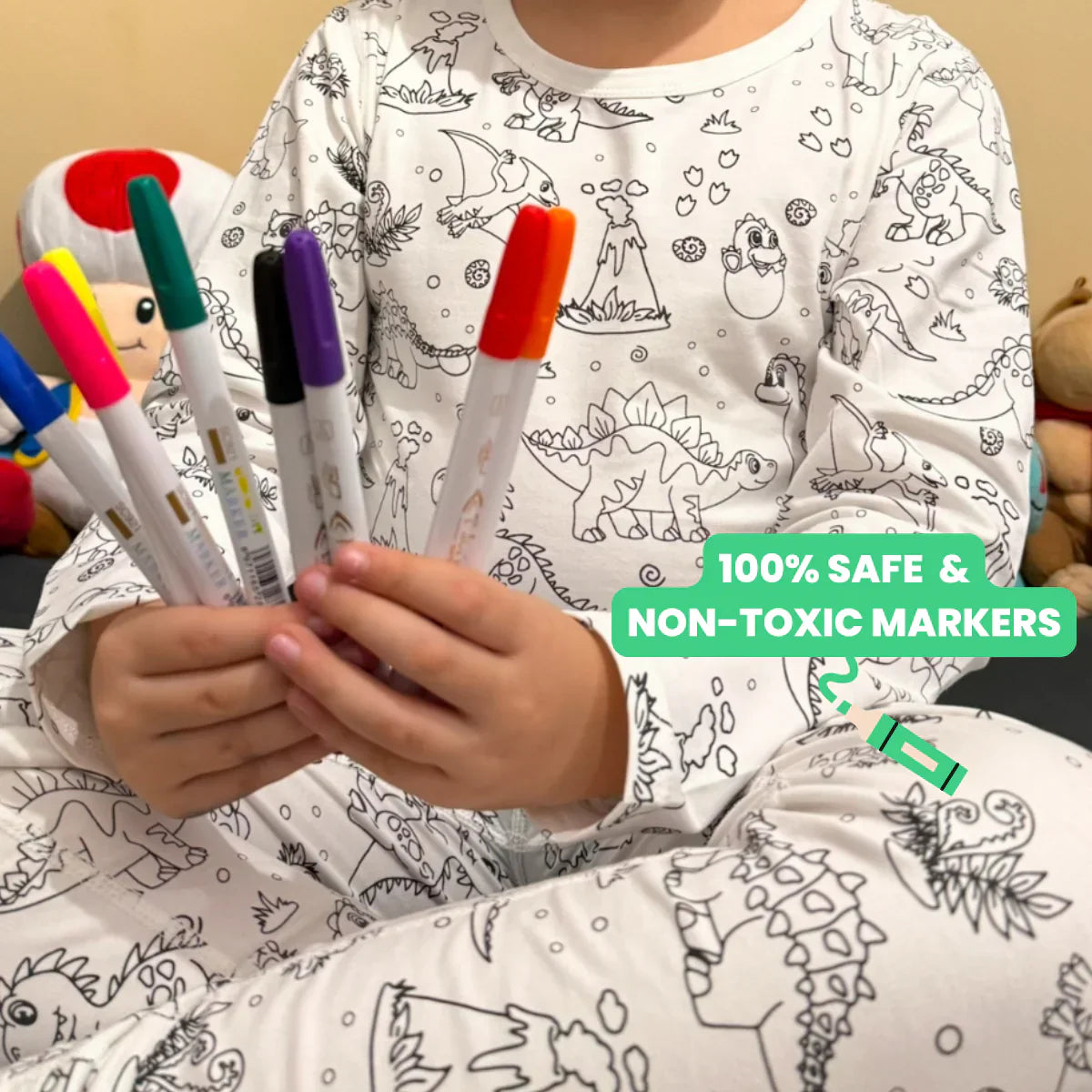 Toystar DinoDreams | Color and play - DIY pajama set with dino print - Kleuren en spelen - DIY pyjamaset met dino-print (8)
