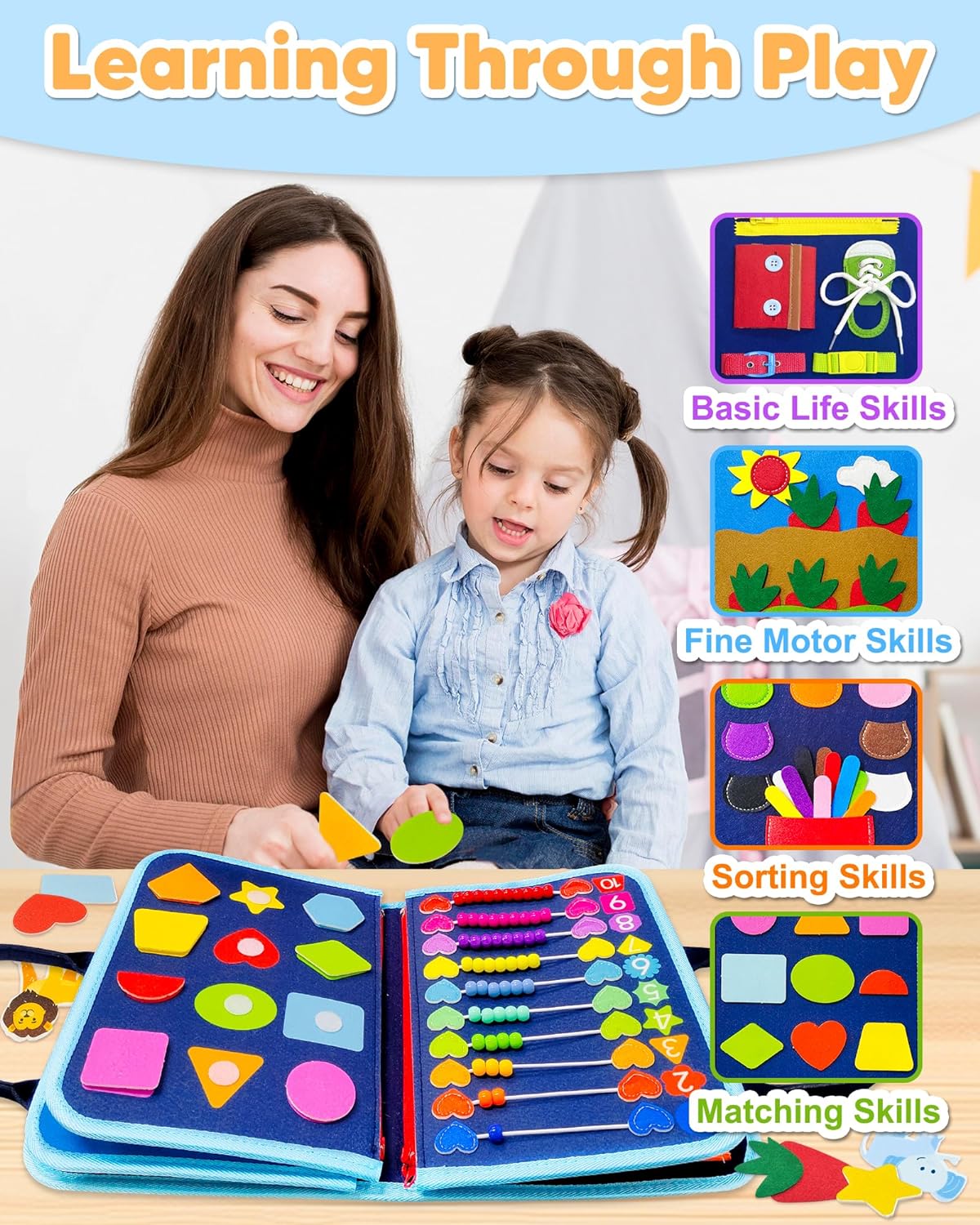 Toystar Felt Learning Board | Montessori Game Board - Creative Learning - *Montessori Speelbord - Creatief Leren (3)