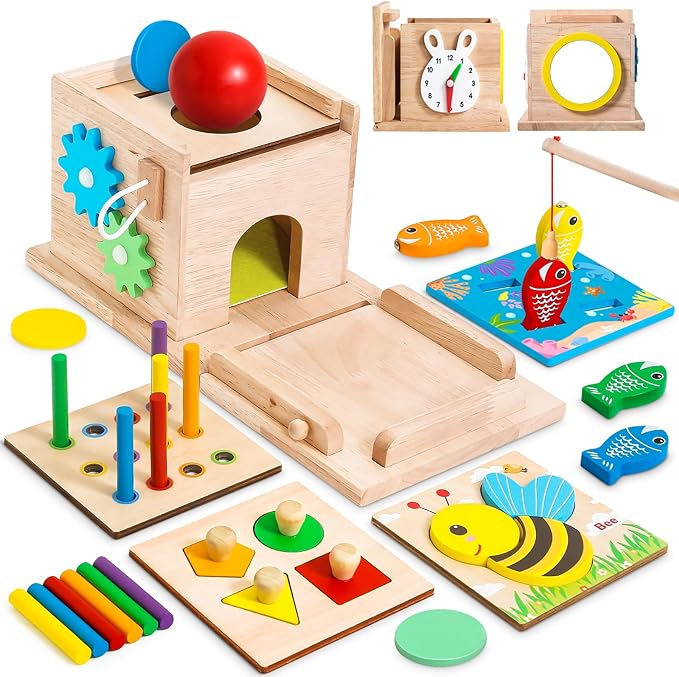 Toystar EcoToys EduPlay Box | Encourage learning and discovery - Montessori Wooden Playset - Stimuleer leren en ontdekken ...