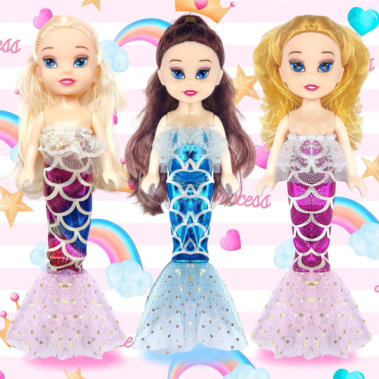 Toystar AquaPrincess | Enchanting play fun - Set of cute mermaid dolls for creative adventures - Betoverend speelplezier -...