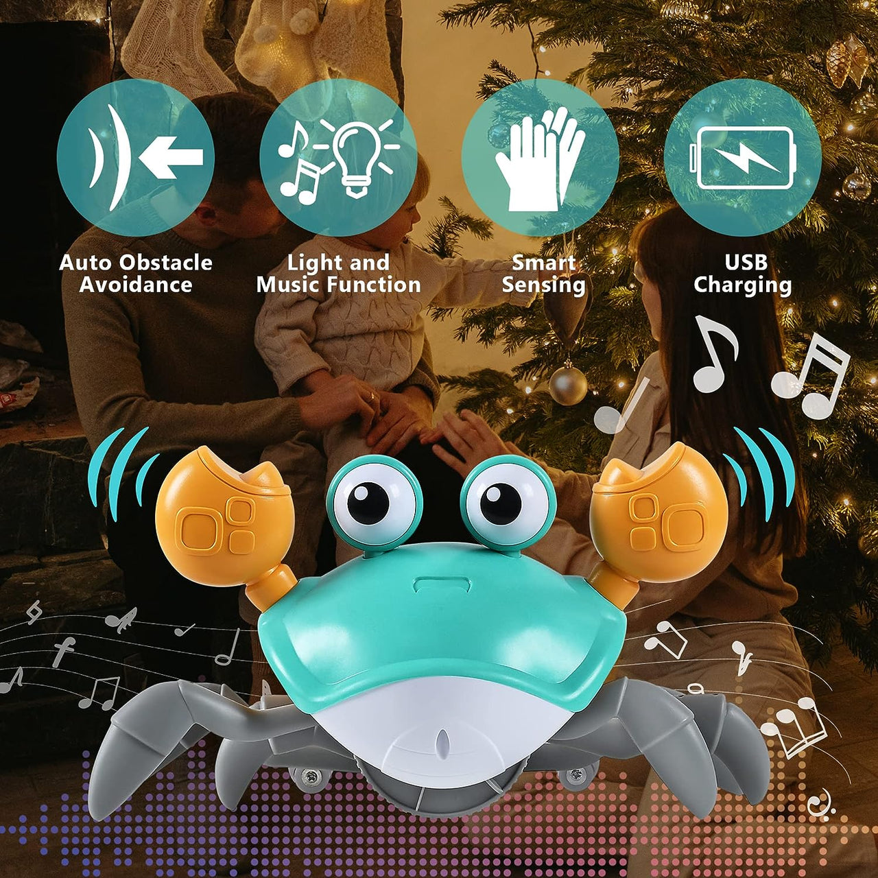 Toystar Happycrab | Moving and Sound Toy - Crawler Crab Toy - Interactief Speelgoed (5)