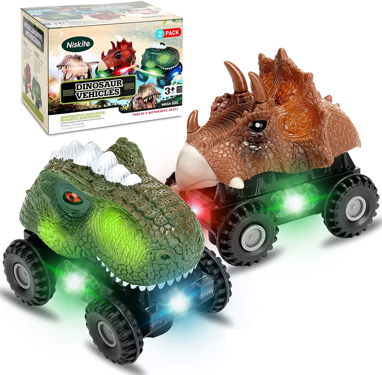 DinoRacers | Brullende actie - Elektrische dinosaurus auto met licht & geluid