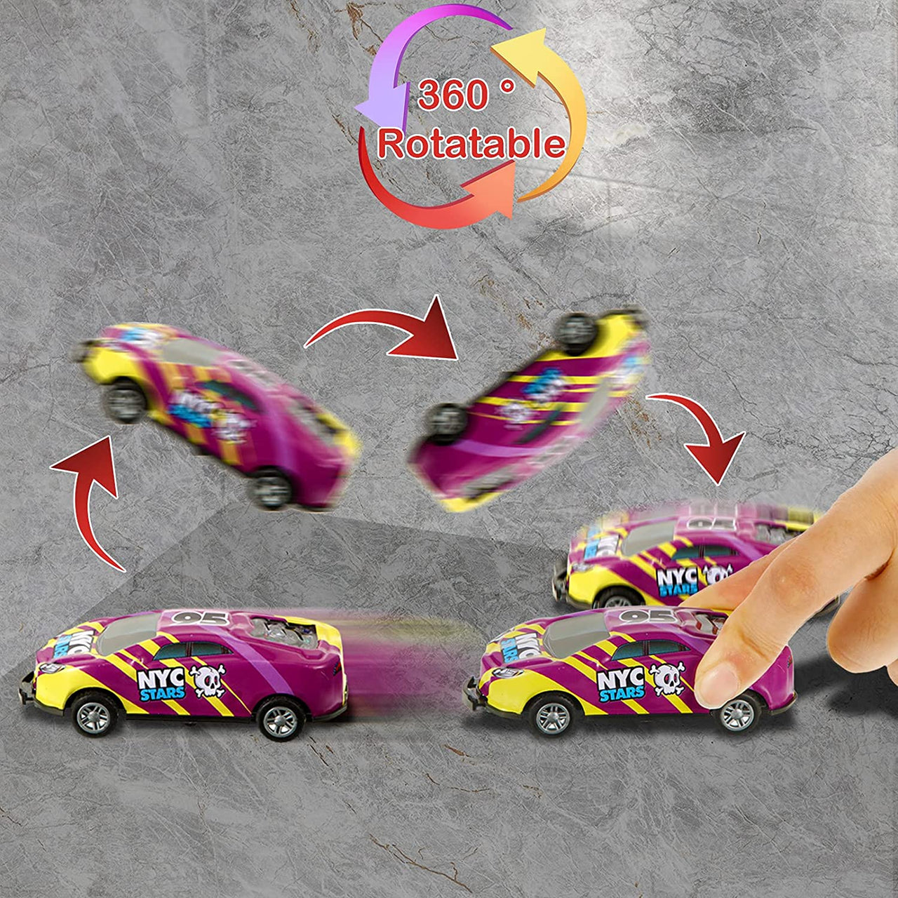 Toystar TurboStunt | Spectacular racing - Stunt car with pull-back catapult - Pull back auto speelgoed (5)