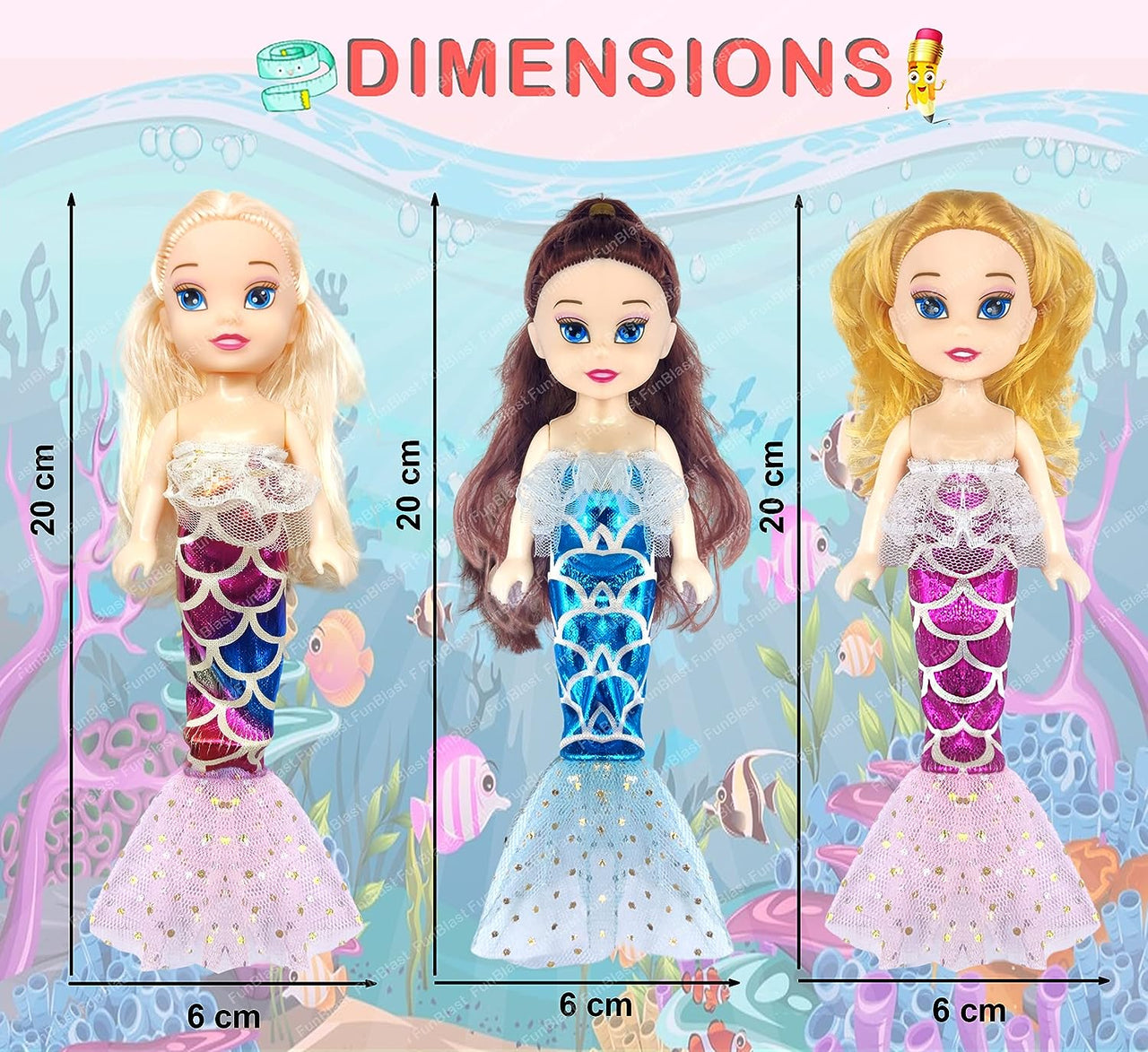 Toystar AquaPrincess | Enchanting play fun - Set of cute mermaid dolls for creative adventures - Betoverend speelplezier -...