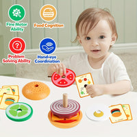 Thumbnail for Toystar Ecotoys BurgerMaster | Playful Stacking - Educational Montessori Stacking Toys for Toddlers and Preschoolers - Spe...