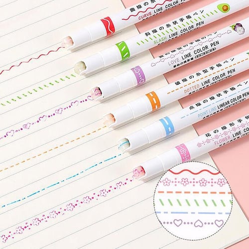 Multi-Color Highlighter Pen | Colorful Roller Tip Highlighter Set for Creative Minds - 6 Pieces Full of Fun