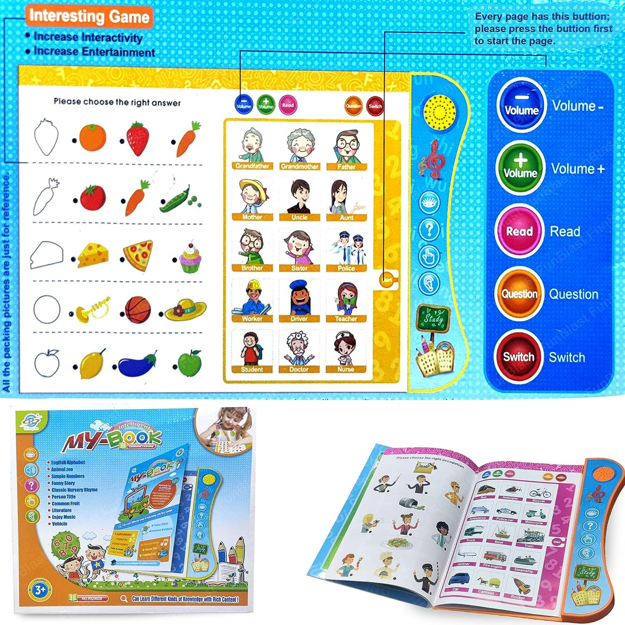 Toystar SmartRead | Playful learning with sound - Interactive educational book with audio and pointing pen - Spelenderwijs...