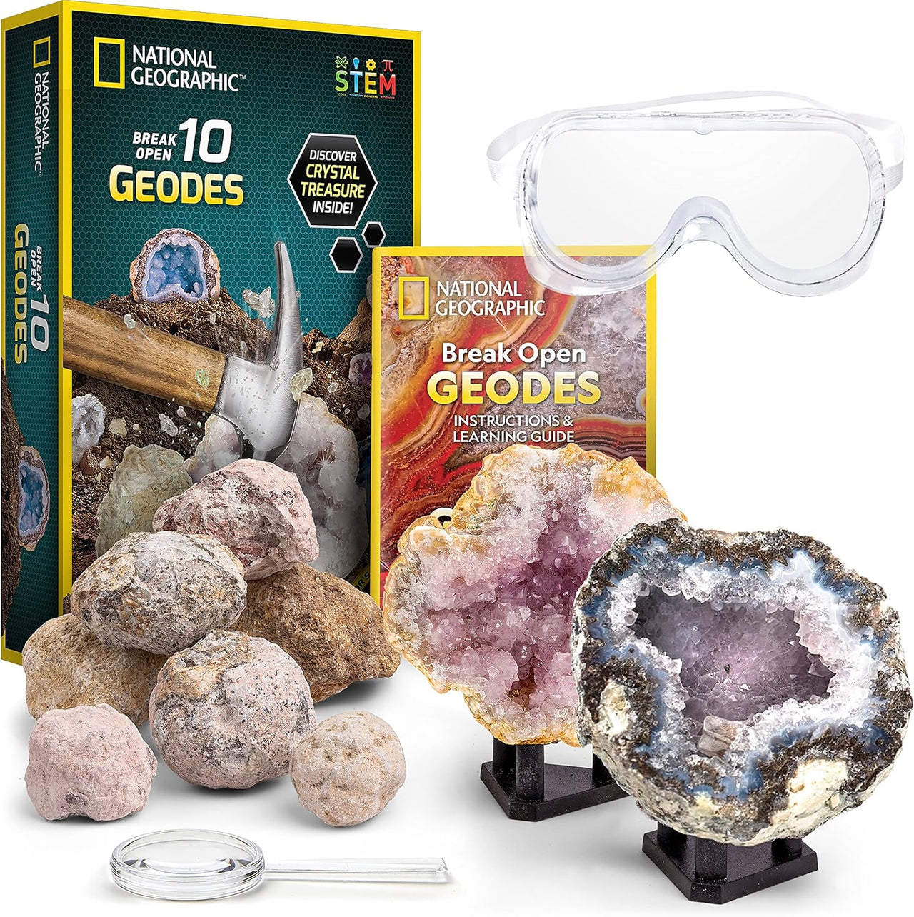 Toystar GeoTreasure | Discover crystals - Geodes breaking set for young geologists - Bestseller - Ontdek kristallen - Geod...