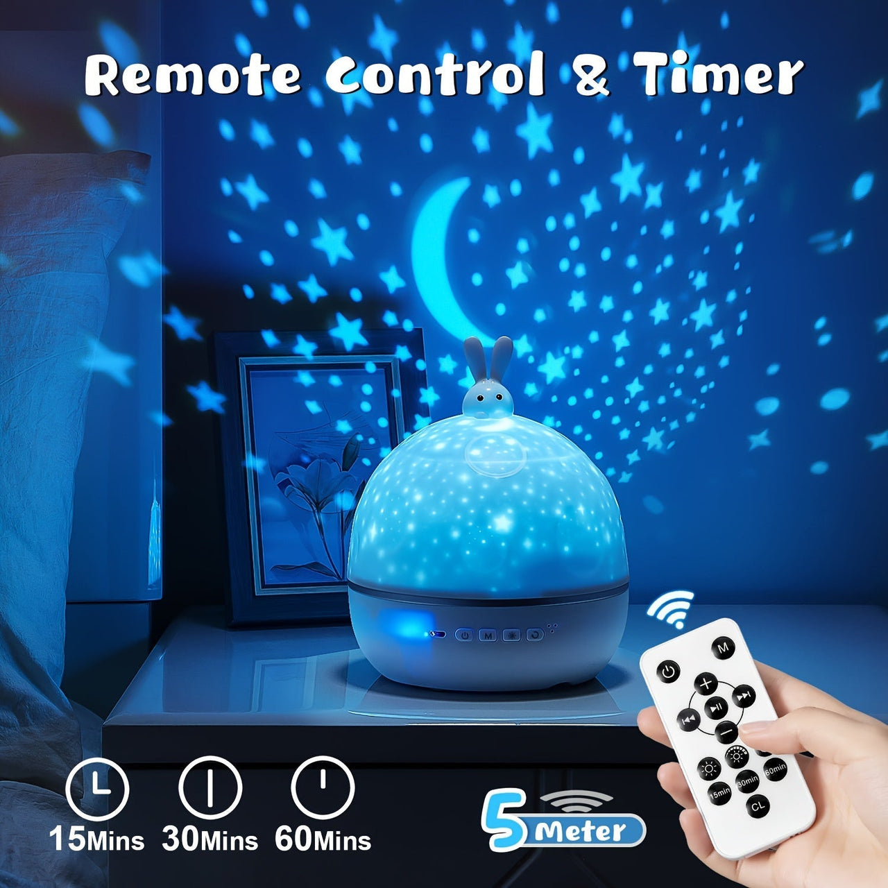Toystar DreamBunny Projector | Turn the night into a magical star adventure - Perfect for children's rooms - Tover de nach...