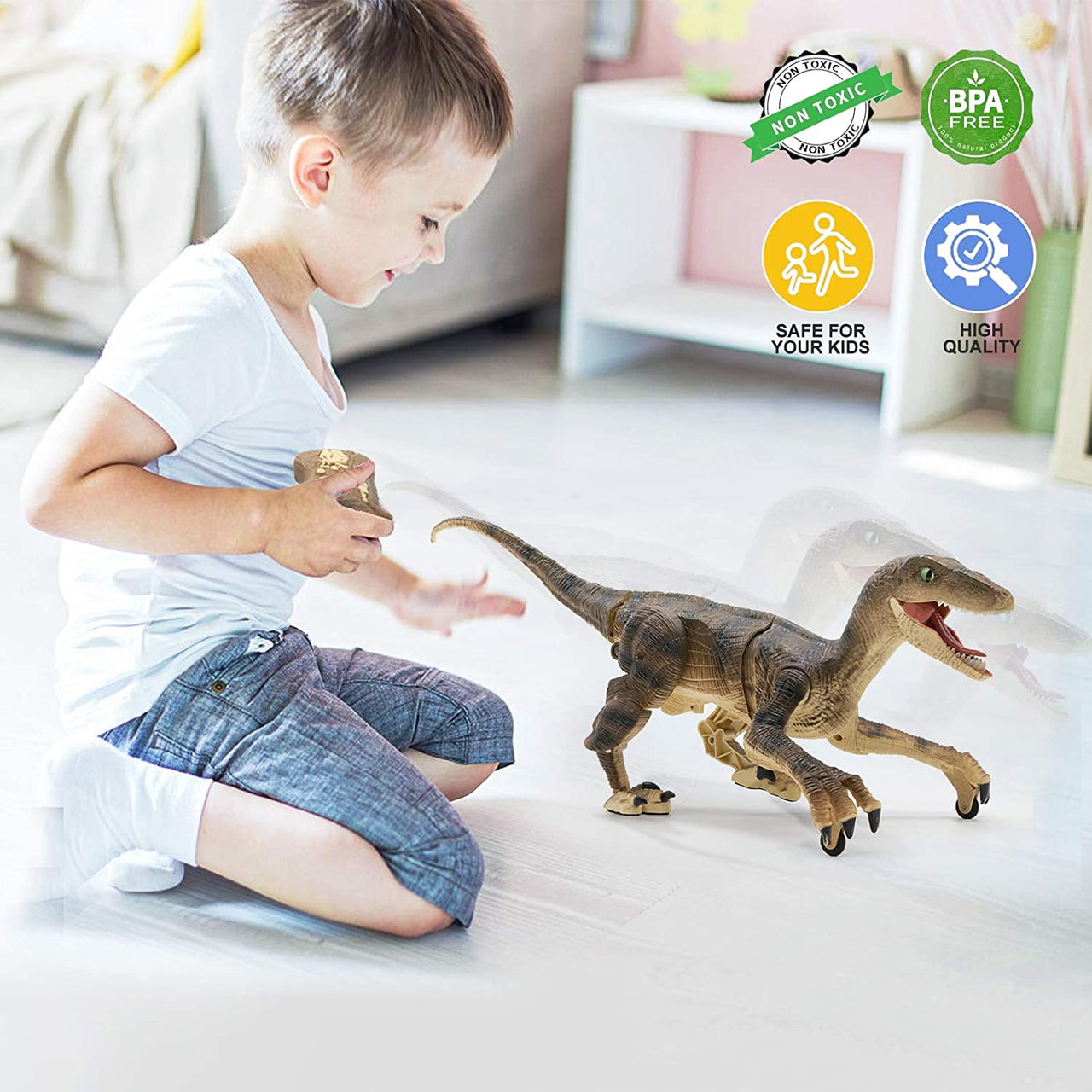 Toystar Remote Controlled Dinosaur | Remote Controlled Dinosaur Raptor for Kids - Remote Controlled Dinosaur | Afstandsbed...