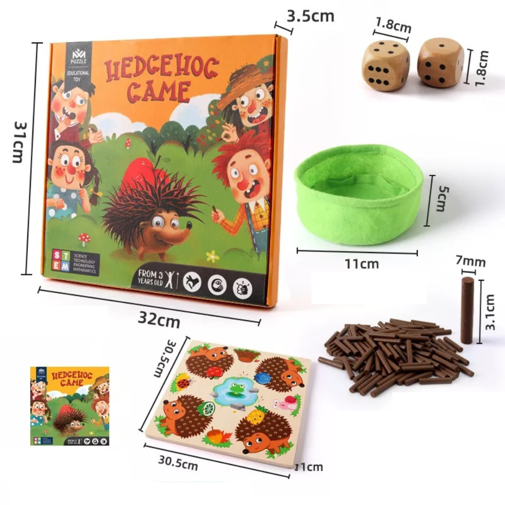 Toystar Ecotoys TelHedgehog | Learning to count becomes a game! - Wooden counting game for toddlers - Leren tellen wordt e...