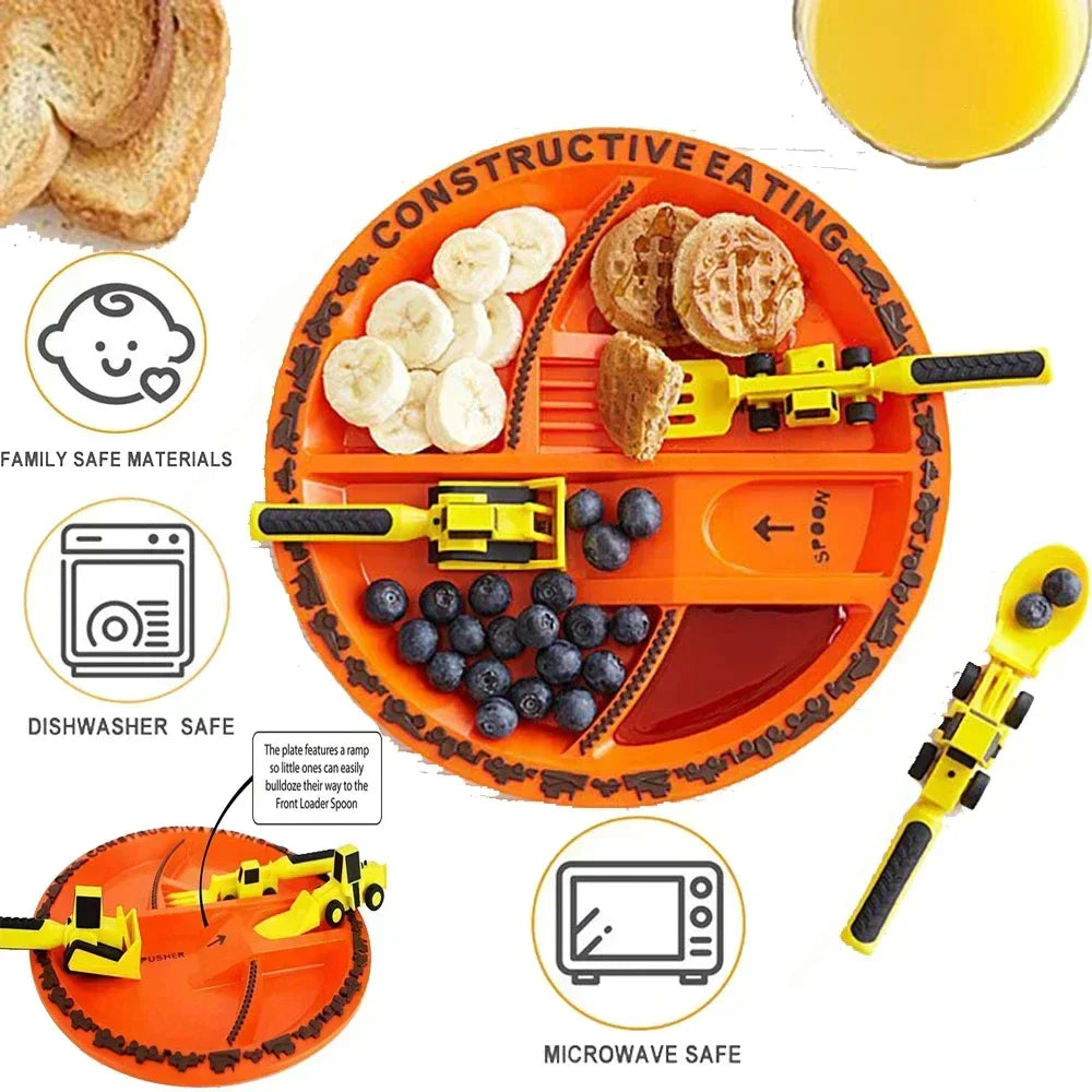 Toystar Build & Bite | Eating fun for little builders - Playful children's cutlery set - Bestseller - Eetplezier voor klei...
