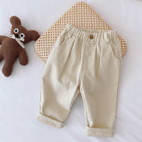 Thumbnail for Casual Boys' Pants with Elastic Waistband – Beige/Brown, Comfortable & Stylish for Boys 1-7 Years