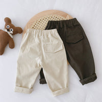 Thumbnail for Casual Boys' Pants with Elastic Waistband – Beige/Brown, Comfortable & Stylish for Boys 1-7 Years