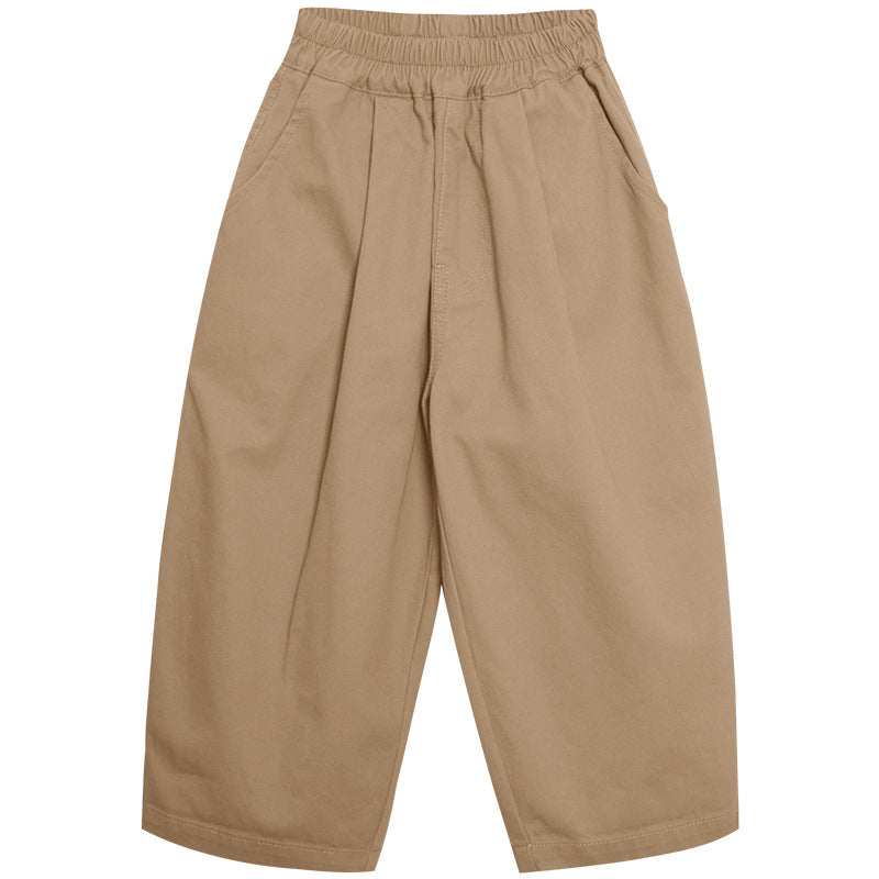 Comfortable Unisex Cotton Pants for Kids – Khaki/Grey, Sizes 2-7 Years, Soft & Breathable
