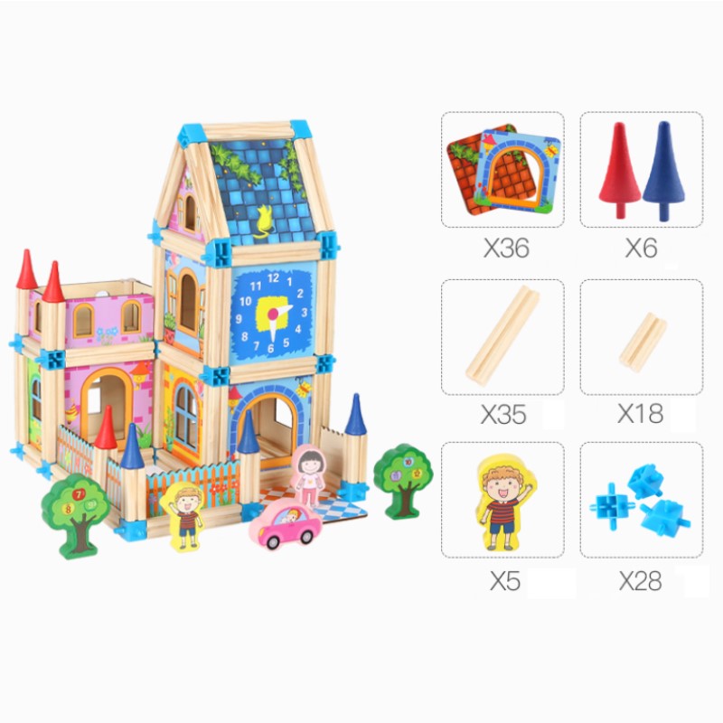 Toystar EcoToys Creative Castle Blocks | Build Imaginative Castles - Montessori Toys - Bouw Fantasievolle Kastelen - Monte...