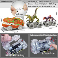 Thumbnail for Toystar Racing Dinosaur Train Set | Imaginative Train Track Set for Unprecedented Play Fun - Including Extra Dino and Trai...