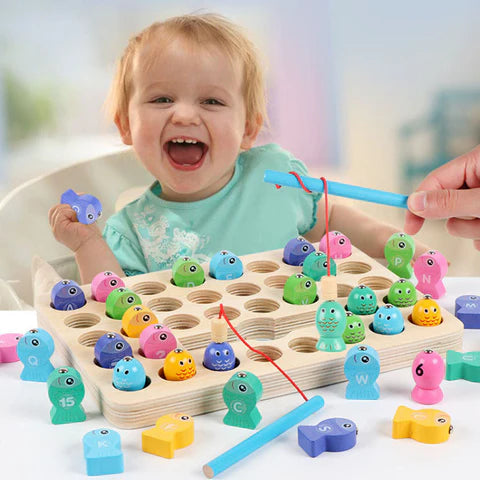 Toystar NL Magnetix Fish & Spell | Educational Wooden Fishing Game with Magnetic Letters - Toy Educational - Educatief Hou...