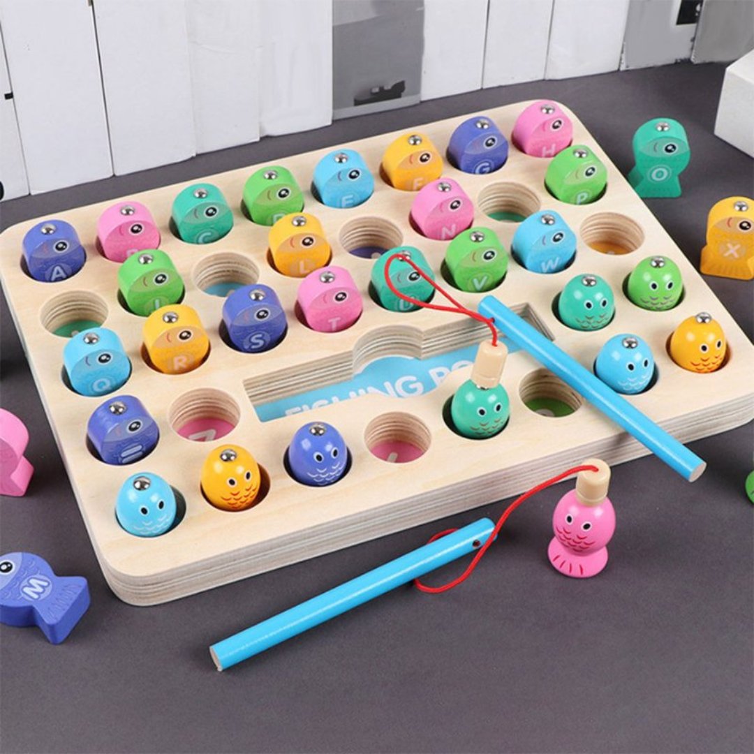 Toystar NL Magnetix Fish & Spell | Educational Wooden Fishing Game with Magnetic Letters - Toy Educational - Educatief Hou...