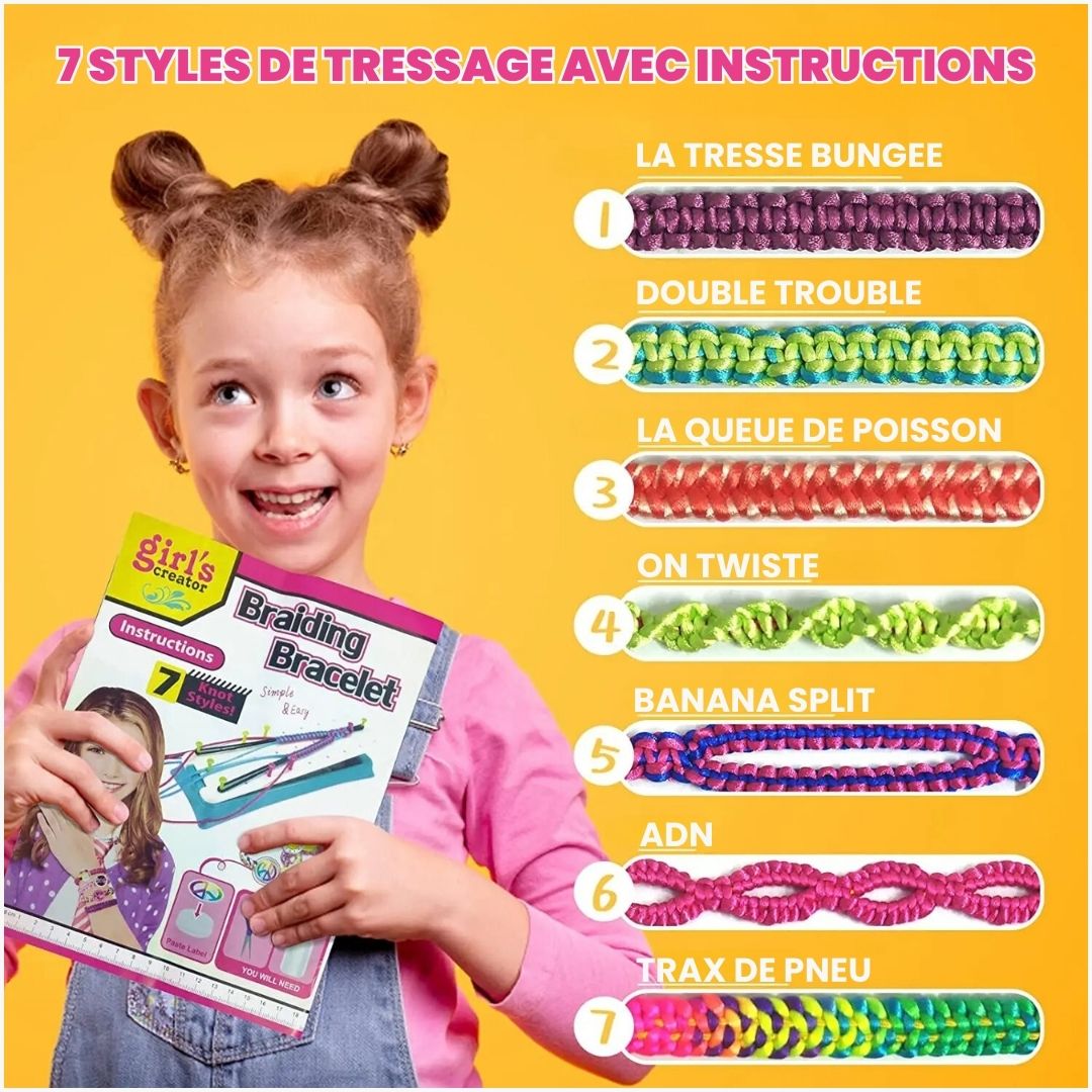 Toystar NL Twist & Style | Creative Braiding Kit for Kids - Colorful Threads and Accessories - Creatieve Vlechtset voor Ki...