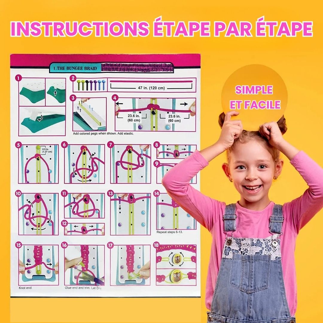 Toystar NL Twist & Style | Creative Braiding Kit for Kids - Colorful Threads and Accessories - Creatieve Vlechtset voor Ki...