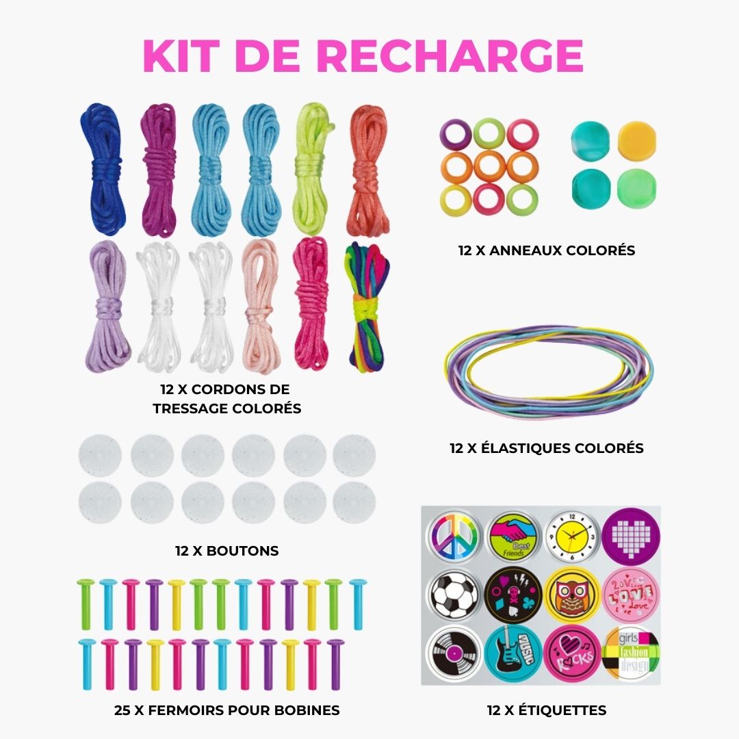 Toystar NL Twist & Style | Creative Braiding Kit for Kids - Colorful Threads and Accessories - Creatieve Vlechtset voor Ki...