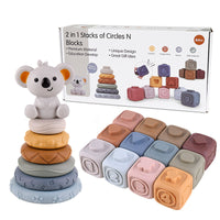 Thumbnail for Toystar Baby Silicone Blocks | Learning and Playing - Montessori Toys - Leren en Spelen - Montessori Speelgoed (6)
