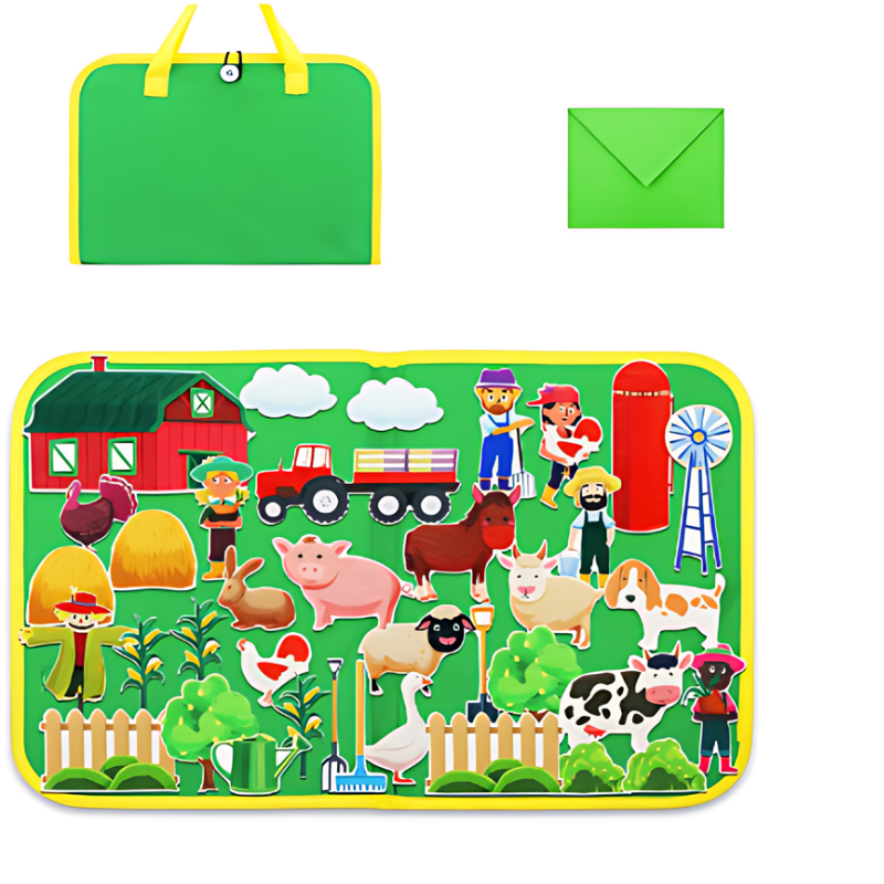 Toystar Montessori Fieltjes | Quiet Play - Educational Busy Board with Felt Animals for Kids - Rustig spelen - Educatief B...