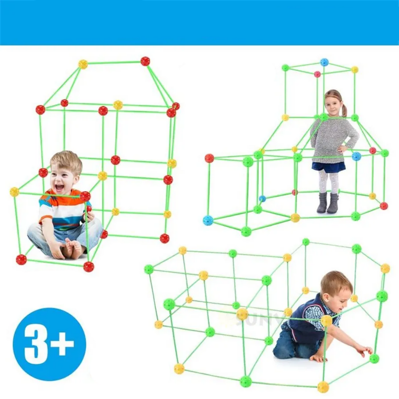 Toystar Kids Construction Forts Kit | Building Magic Fortresses - For Creative Children - Magische Forten Bouwen - Voor Cr...